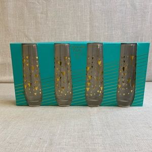 TMD Stemless Champagne Flutes Set Of 4 New In Box.
